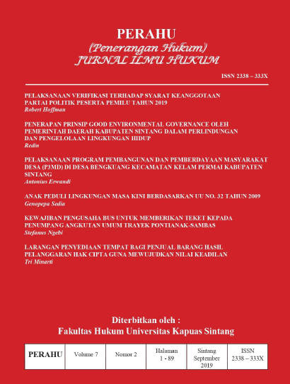 					View Vol. 7 No. 1 (2019): PERAHU (PENERANGAN HUKUM) JURNAL ILMU HUKUM
				